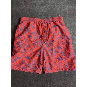 Real Essentials Swimming Trunksred Flower Print BNWOT Size M
